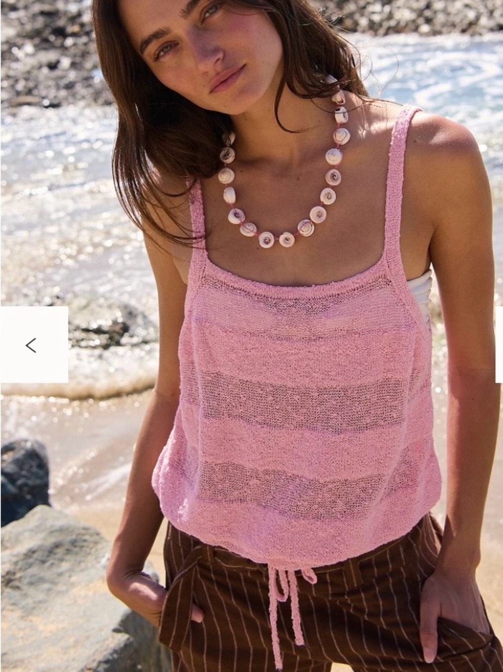 Free People by the beach sweater tank Pink